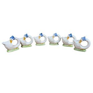 Set of 6 Geese Napkin Rings
